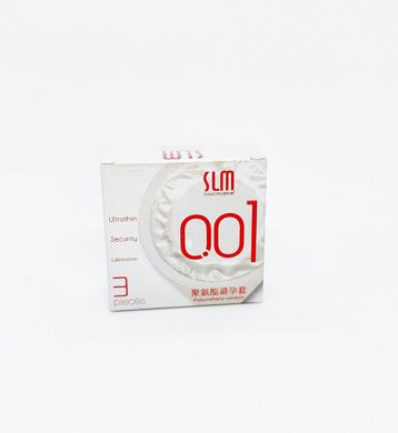 Презерватив ультратонкий полиуретан Shulemei 0.01 (аналог Sagami), пачка 3 шт