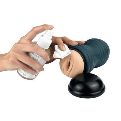 Мастурбатор вагіна з кібершкіри Adrien Lastic Siltex Ultra, бежевий у сірій колбі