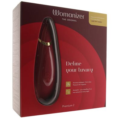 Вакуумний кліторальний стимулятор Womanizer Premium 2 Bordeux, Бордовый