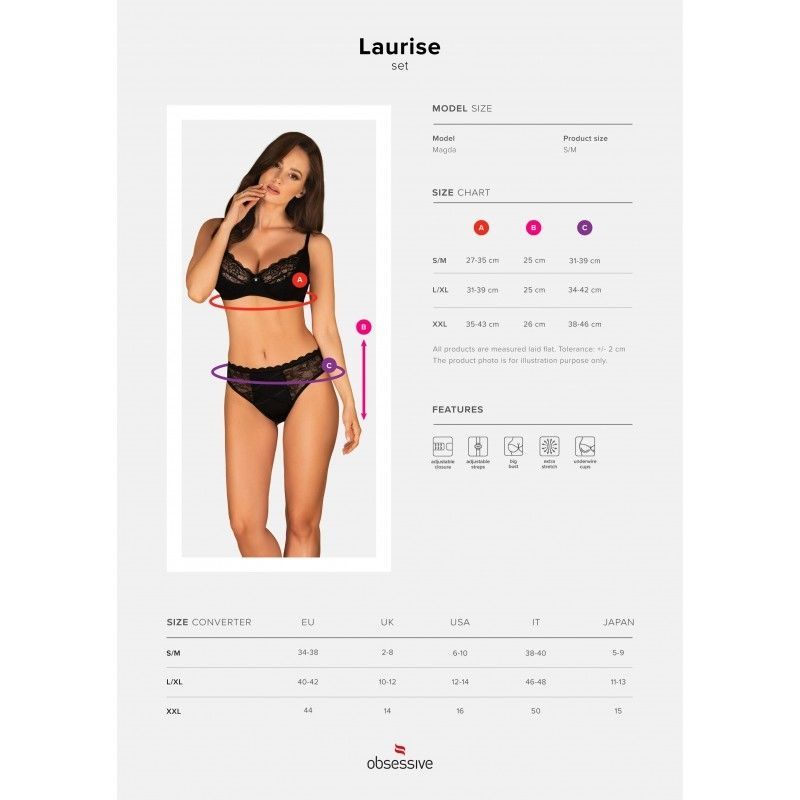 Комплект Obsessive Laurise komplet S/M