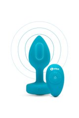 Анальная пробка с вибрацией и камнем B-Vibe - Vibrating Jewel Plug S/M, синяя