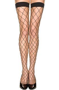 Панчохи у велику сітку Music Legs, чорні, One Size