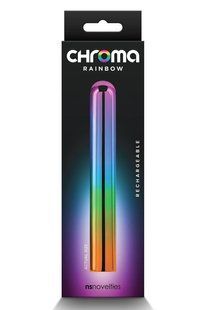 Елегантний хромований вібратор NS Novelties Chroma Rainbow райдужний, Large