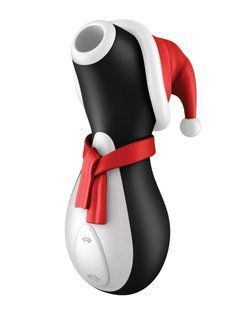 Клиторальный вакуумный вибратор Пингвин Satisfyer Penguin Holiday Edition черно-белый