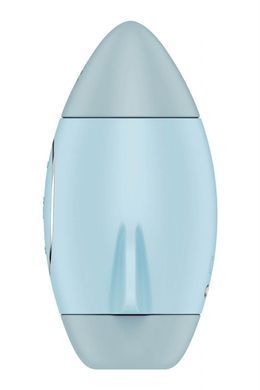 Вакуумный вибратор двойного действия в виде Ракеты Satisfyer Mission Control, голубой