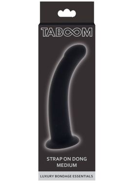 Фаллоимитатор страпон Taboom Strap-On Dong Medium черного цвета, 14 см х 3.3 см