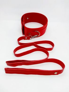 Ошейник с поводком DS Fetish Collar with leash red metal