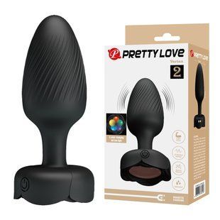 Анальний вібратор, L, Pretty Love Varian з мерехтливим підсвічуванням, чорний, 10.8 х 3.8 см