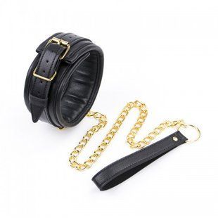 Нашийник з повідцем DS Fetish Collar black with leash