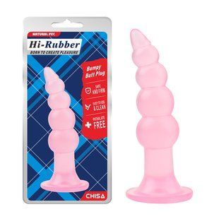 Рифлена анальна пробка Chisa Hi-Rubber Bumpy Butt Plug