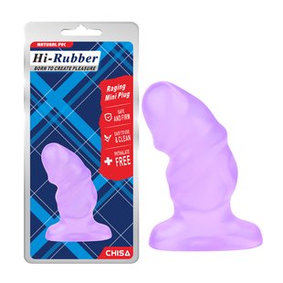 Рифленная анальная пробка Chisa Hi-Rubber Raging Mini Plug Violet