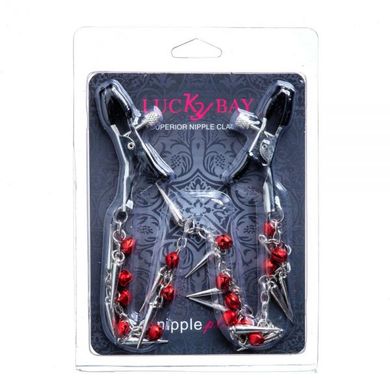Зажимы на соски Nipple play Chain Red Bell and Spike