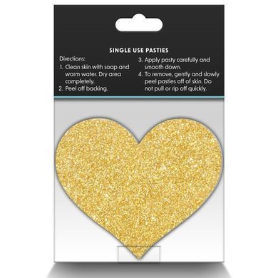 Набір з 2 пар пестисів у формі серця NS Novelties Pretty Pasties Glitter Hearts, чорний/золотий