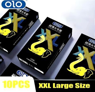 Презервативы ультра тонкие OLO с гиалуроновой кислотой XXL (цена за 10 шт. в упаковке)