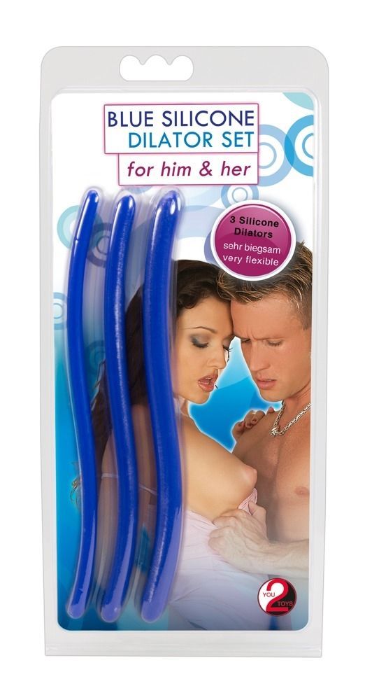 Стимуляторы уретры You2Toys Silicone Dilator Set волнообразной формы, синие, 3 шт.