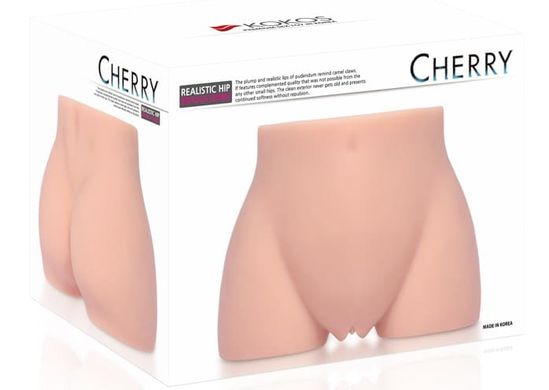 Мастурбатор полуторс Kokos Cherry, два входи: вагіна та попка з вібрацією