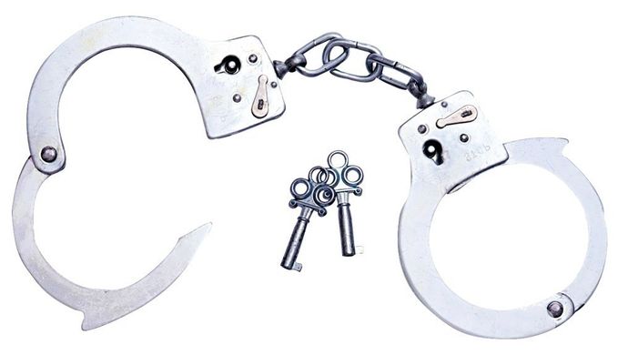 Металлические наручники с ключами в комплекте