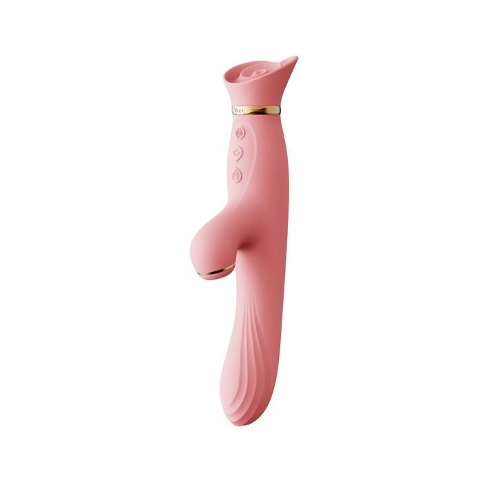 Вибратор&nbsp;с подогревом&nbsp;и&nbsp;вакуумной&nbsp;стимуляцией ZALO&nbsp;ROSE&nbsp;RABBIT PINK