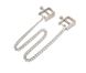 Зажимы на соски DS Fetish Nipple clamps iron L square silver 82,5 g