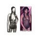 Боді-сітка в стразах із капюшоном CalExotic Hooded Deep V Bodysuit, чорний
