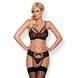 Комплект с поясом для чулок Obsessive 818-SEG-1 S/M