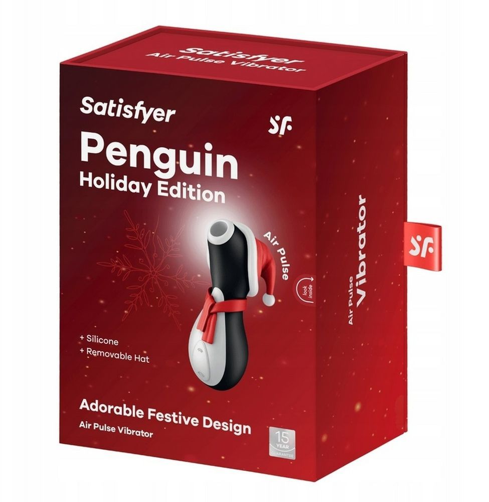 Клиторальный вакуумный вибратор Пингвин Satisfyer Penguin Holiday Edition черно-белый