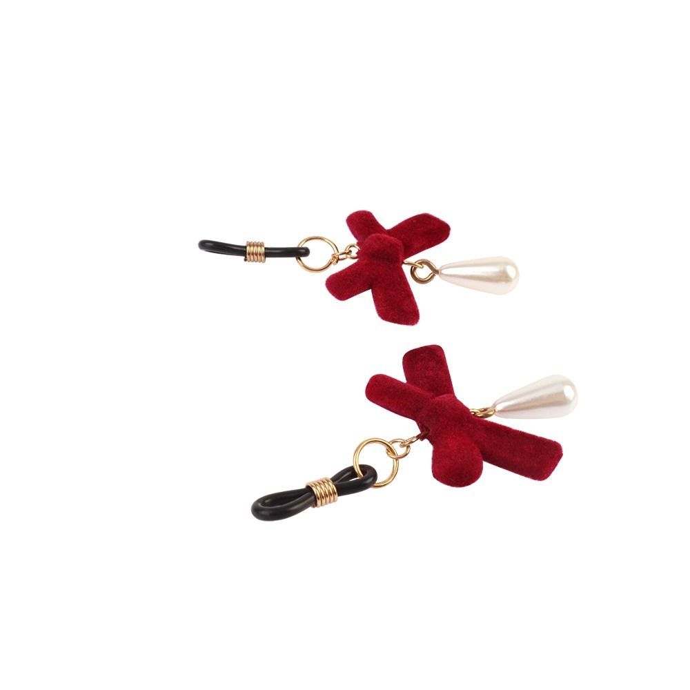 Зажимы на соски CHISA Senuelo Nipple Jewelry Play Kit с красными бантиками и жемчужинами