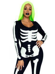 Костюм скелета, светится в темноте Leg Avenue Womens Skeleton Bodysuit Halloween, размер S