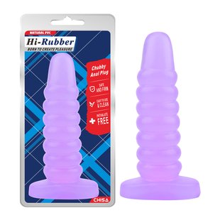 Большая анальная пробка Chisa Hi-Rubber Chubby Anal Plug Purple