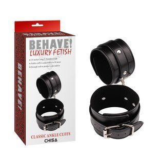 Оковы Chisa&nbsp;Behave!&nbsp;Luxury&nbsp;Fetish с металлической фурнитурой, черные