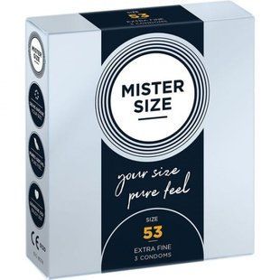 Презервативы ультратонкие Mister Size латексные, 53 мм (цена за упаковку, 3 шт.)
