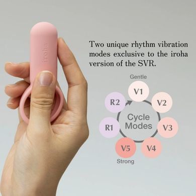 Ерекційне кільце з вібрацією SVR Iroha, силіконове, рожеве, 9 х 3.8 см