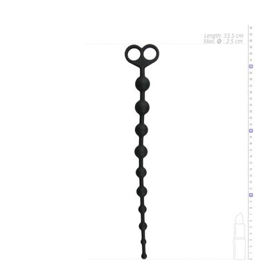 ET106BLK Анальные бусы Long Anal Beads черные, 33.5 см x 2.5 см