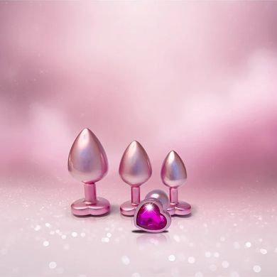 Набір із трьох анальних пробок Dream Toys Gleaming Love, розміри S, M, L, перламутрово-рожевий