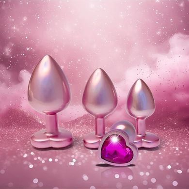 Набір із трьох анальних пробок Dream Toys Gleaming Love, розміри S, M, L, перламутрово-рожевий