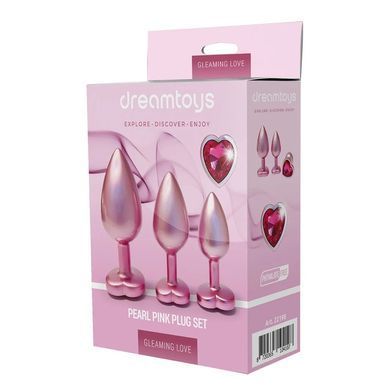 Набір із трьох анальних пробок Dream Toys Gleaming Love, розміри S, M, L, перламутрово-рожевий