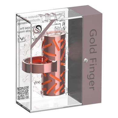 Віброкулька-кільце на палець ML Creation Gold Finger золото з помаранчевою вставкою