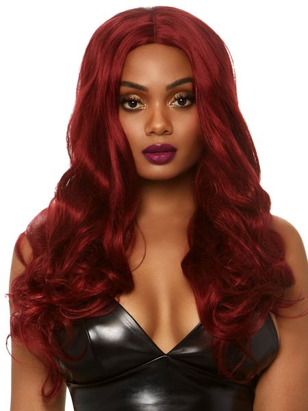 Женский длинный волнистый парик винно-красного цвета Leg Avenue, 68.5 см