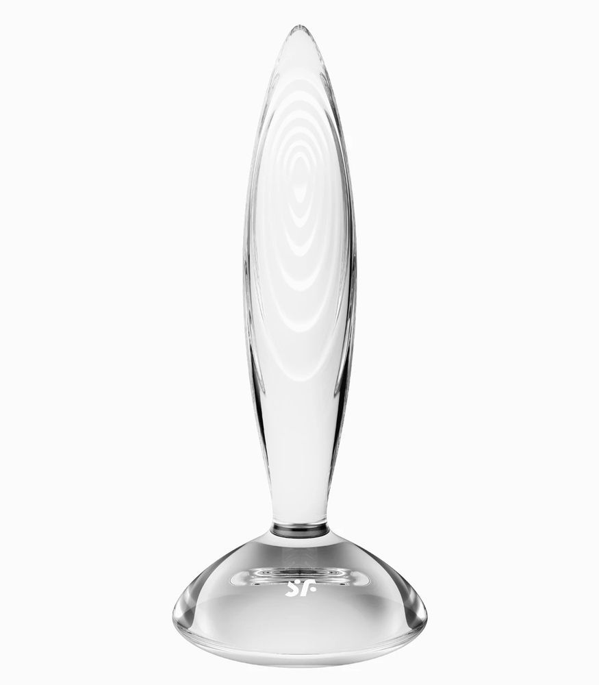 Скляна анальна пробка Satisfyer Sparkling Crystal прозора
