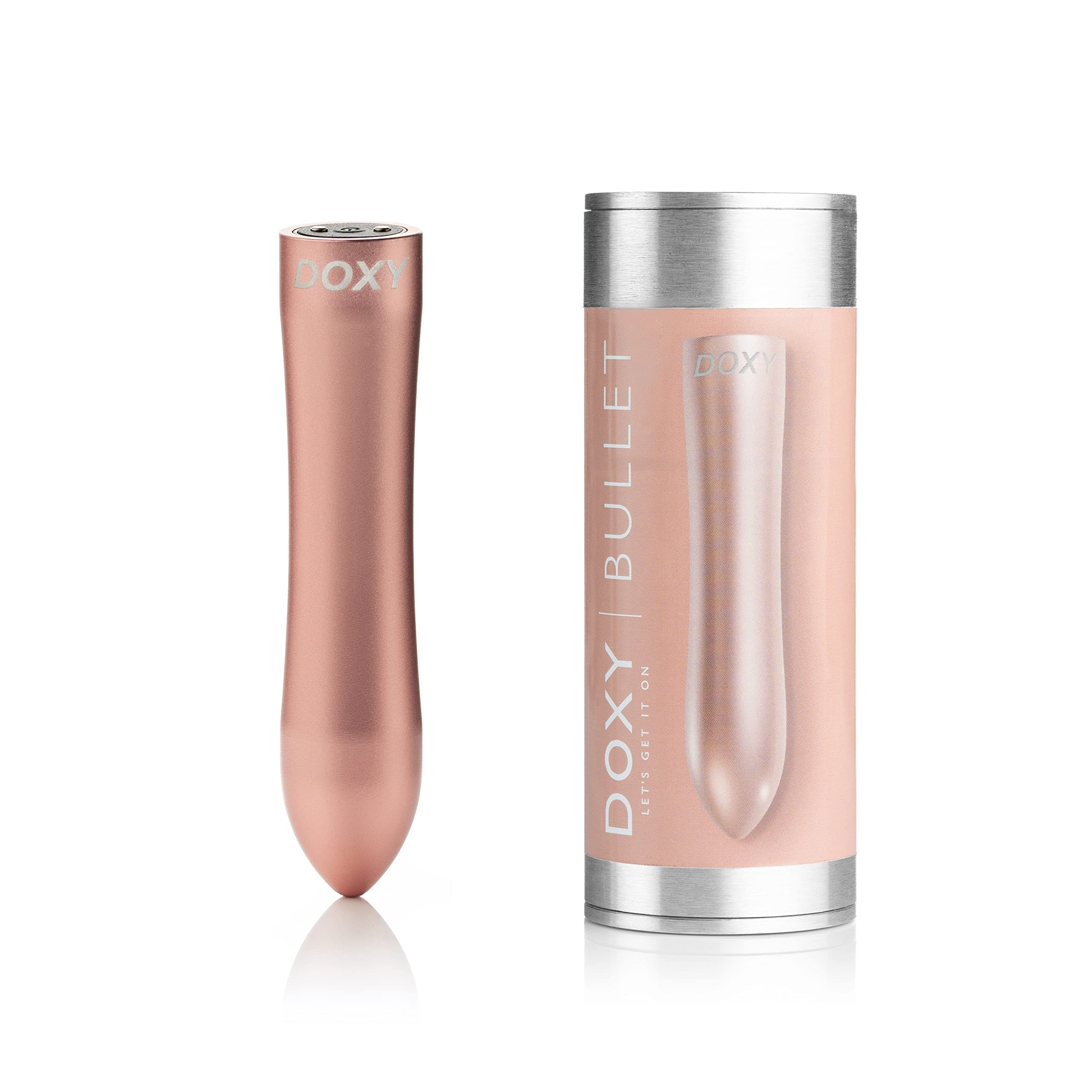 Віброкуля DOXY Rechargeable Vibrator з металевим чохлом-колбою, рожева