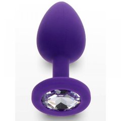 Анальна пробка S із кристалом Toy Joy, фіолетова, 7 х 2.5 см