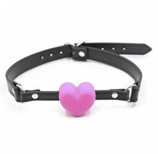 Кляп DS Fetish Mouth gag heart pink/black