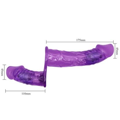 Подвійний страпон із вібрацією фіолетовий - Ultra Passionate Harness Dual Vibration Purple