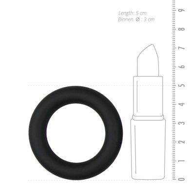 Кольцо на пенис силиконовое, черное, S