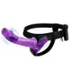 Подвійний страпон із вібрацією фіолетовий - Ultra Passionate Harness Dual Vibration Purple