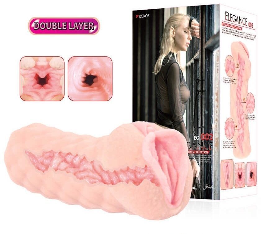 Мастурбатор двухслойный Kokos Elegance 002 реалистичный, 16 см