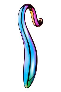 Изогнутый стеклянный фаллоимитатор Dream Toys Glamour Glass, разноцветный