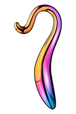 Изогнутый стеклянный фаллоимитатор Dream Toys Glamour Glass, разноцветный