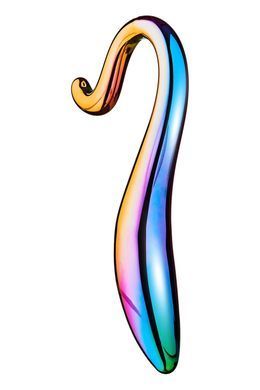 Изогнутый стеклянный фаллоимитатор Dream Toys Glamour Glass, разноцветный