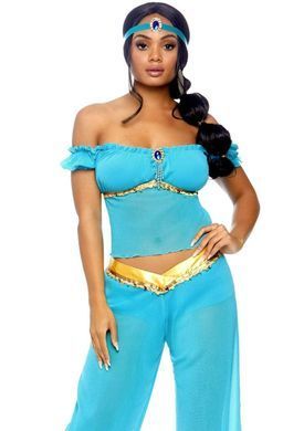 Костюм принцеси Жасмин S Leg Avenue Arabian Beauty, 3 предмети, бірюзовий